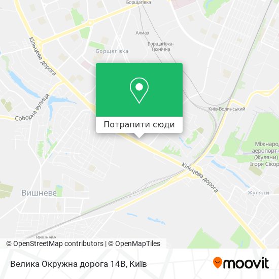 Карта Велика Окружна дорога 14В