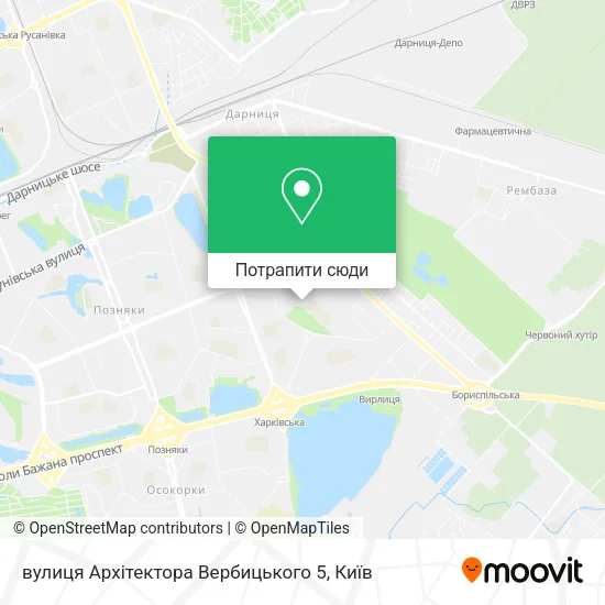 Карта вулиця Архітектора Вербицького 5
