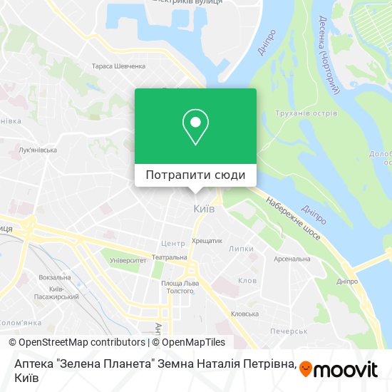 Карта Аптека "Зелена Планета" Земна Наталія Петрівна