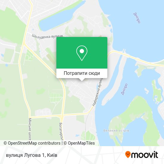 Карта вулиця Лугова 1