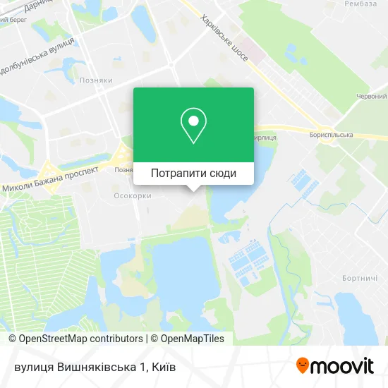 Карта вулиця Вишняківська 1