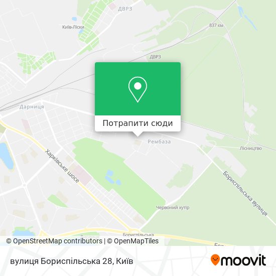 Карта вулиця Бориспільська 28