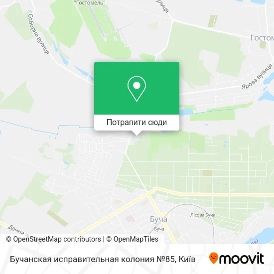 Карта Бучанская исправительная колония №85