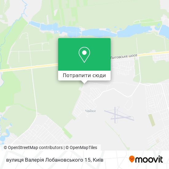 Карта вулиця Валерія Лобановського 15