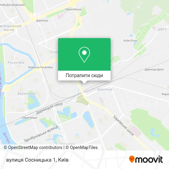 Карта вулиця Сосницька 1
