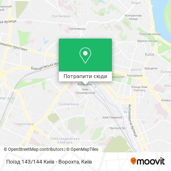 Карта Поїзд 143/144 Київ - Ворохта