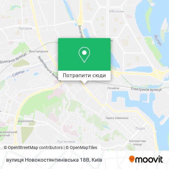 Карта вулиця Новокостянтинівська 18В