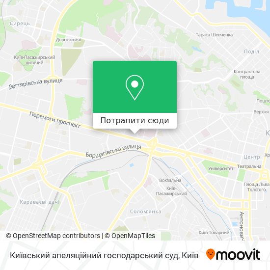 Карта Київський апеляційний господарський суд