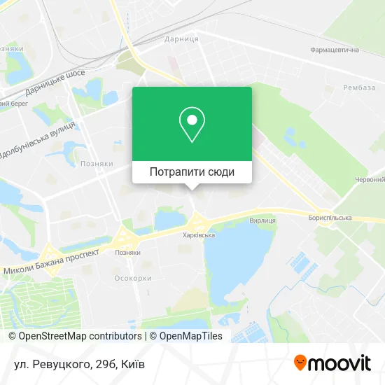 Карта ул. Ревуцкого, 29б