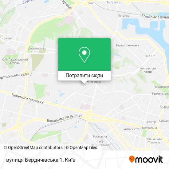 Карта вулиця Бердичівська 1