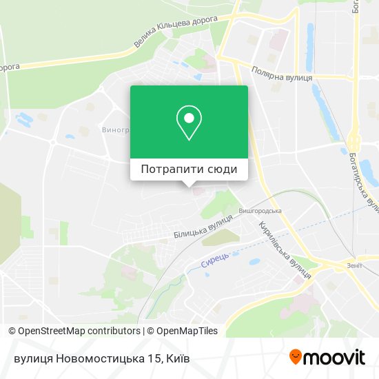 Карта вулиця Новомостицька 15
