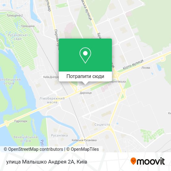 Карта улица Малышко Андрея 2А