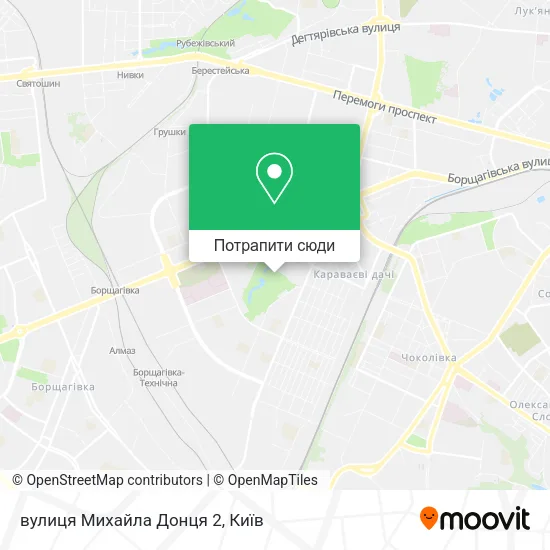 Карта вулиця Михайла Донця 2