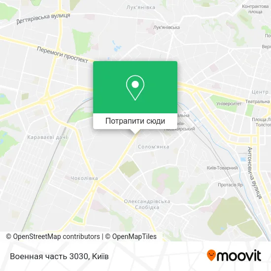 Карта Военная часть 3030