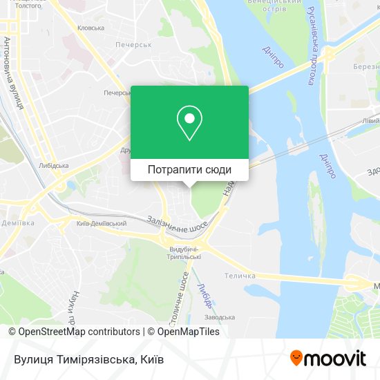 Карта Вулиця Тимірязівська