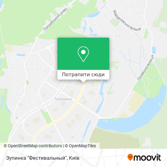 Карта Зупинка "Фестивальный"