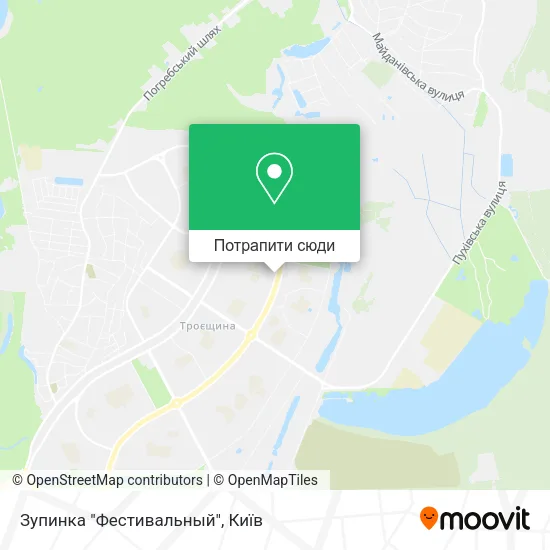 Карта Зупинка "Фестивальный"