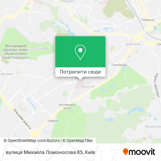 Карта вулиця Михайла Ломоносова 85