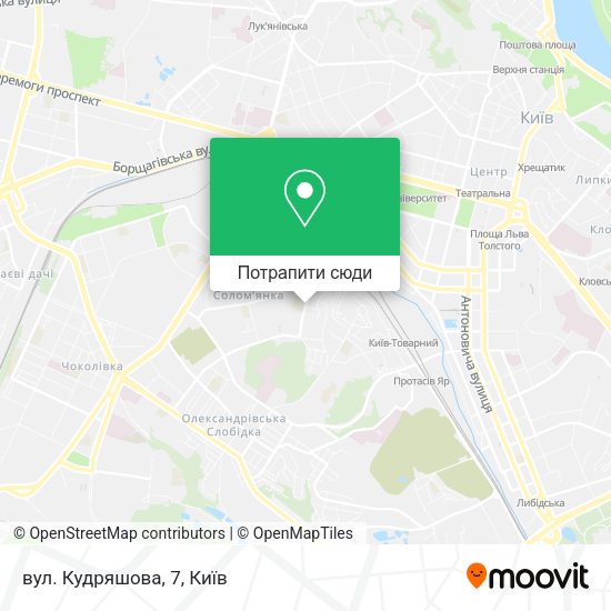 Карта вул. Кудряшова, 7