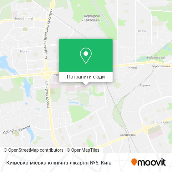 Карта Київська міська клінічна лікарня №5