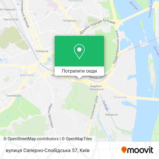 Карта вулиця Саперно-Слобідська 57