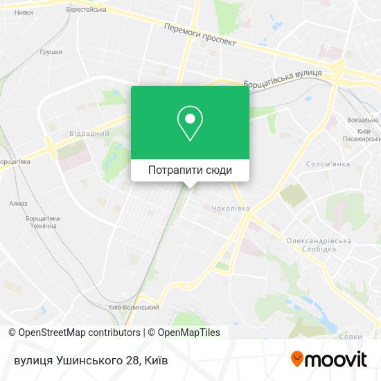 Карта вулиця Ушинського 28