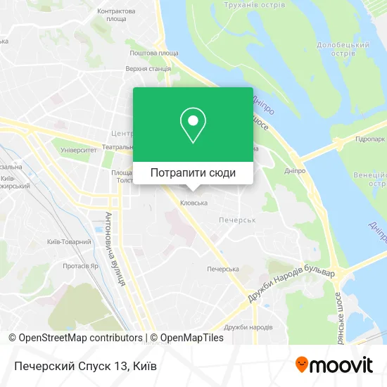 Карта Печерский Спуск 13