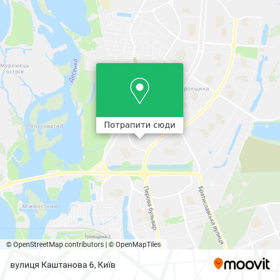 Карта вулиця Каштанова 6