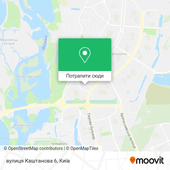 Карта вулиця Каштанова 6