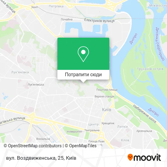 Карта вул. Воздвиженська, 25