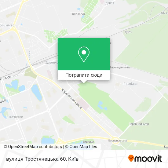Карта вулиця Тростянецька 60