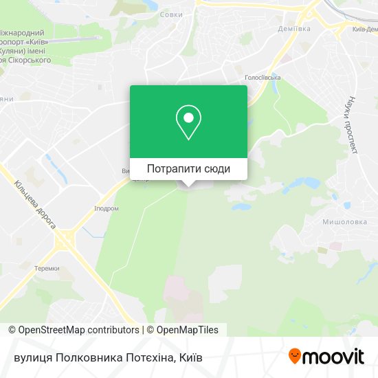 Карта вулиця Полковника Потєхіна