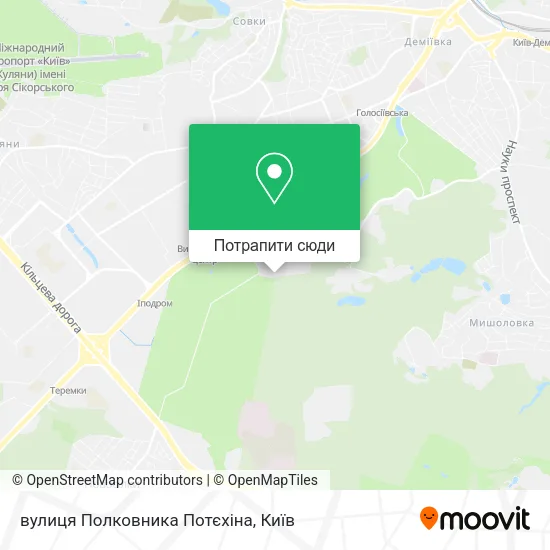 Карта вулиця Полковника Потєхіна