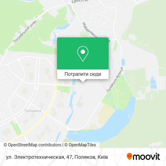 Карта ул. Электротехническая, 47, Поляков