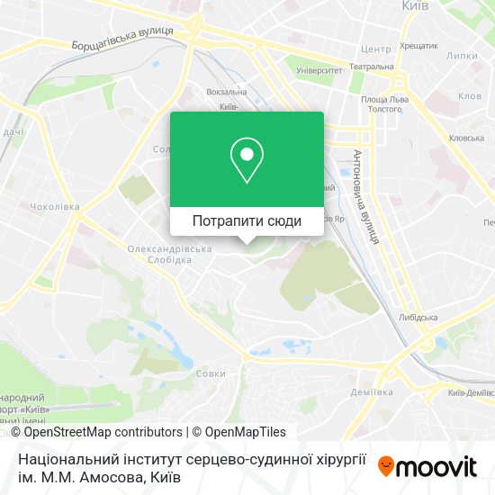 Карта Національний інститут серцево-судинної хірургії ім. М.М. Амосова