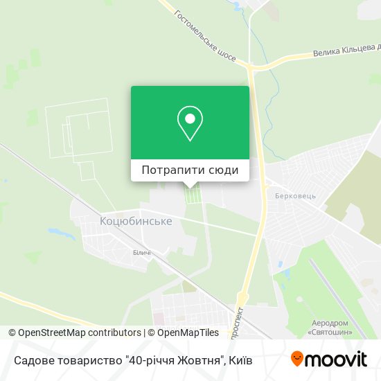 Карта Садове товариство "40-річчя Жовтня"