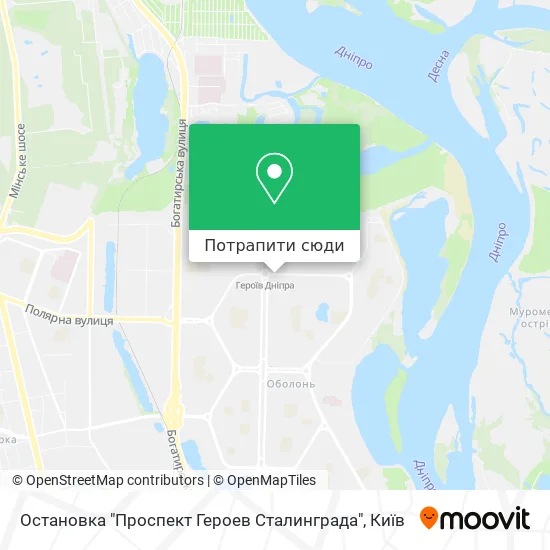 Карта Остановка "Проспект Героев Сталинграда"