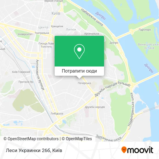 Карта Леси Украинки 26б