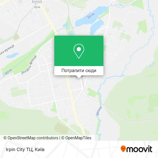 Карта Irpin City ТЦ
