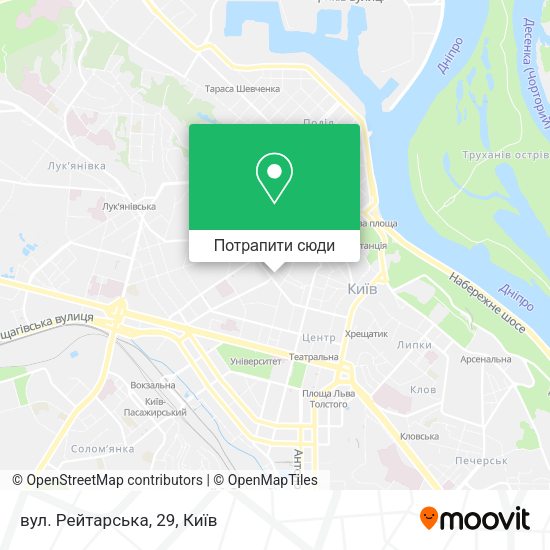 Карта вул. Рейтарська, 29