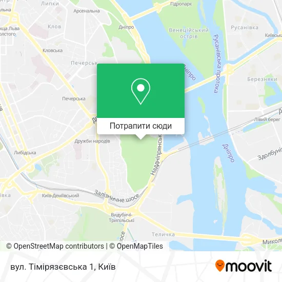 Карта вул. Тімірязєвська 1