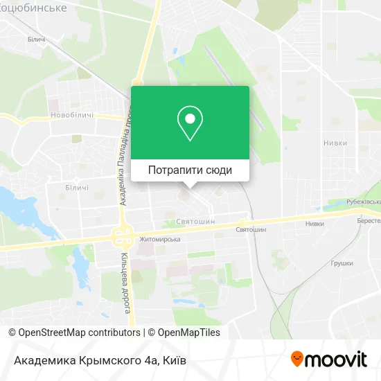 Карта Академика Крымского 4а