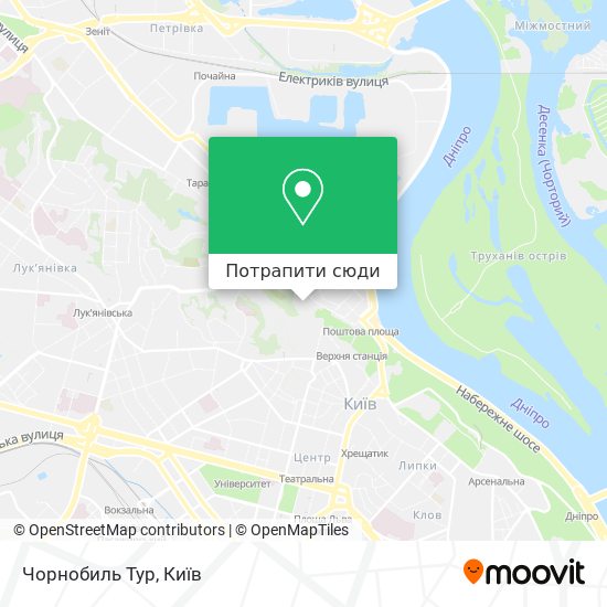 Карта Чорнобиль Тур