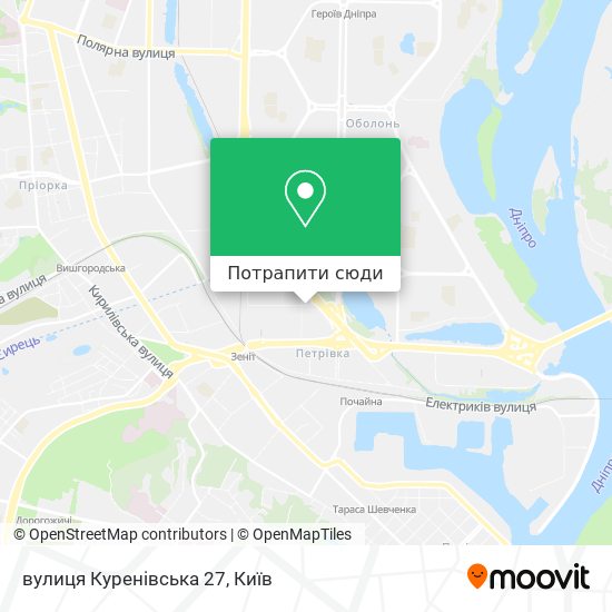 Карта вулиця Куренівська 27