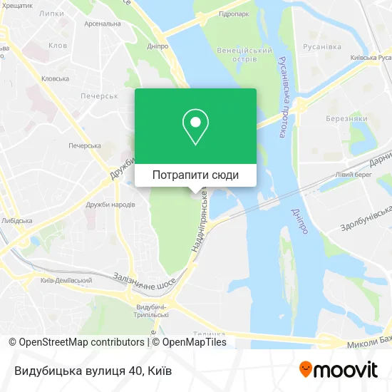 Карта Видубицька вулиця 40