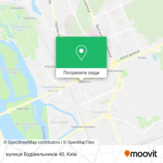 Карта вулиця Будівельників 40