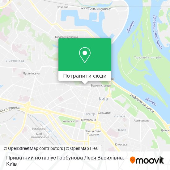 Карта Приватний нотаріус Горбунова Леся Василівна