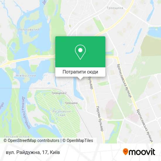 Карта вул. Райдужна, 17