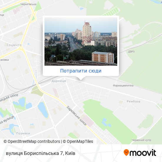 Карта вулиця Бориспільська 7