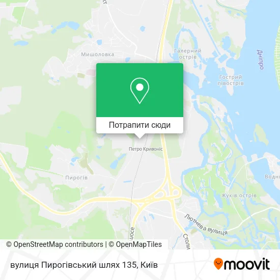 Карта вулиця Пирогівський шлях 135